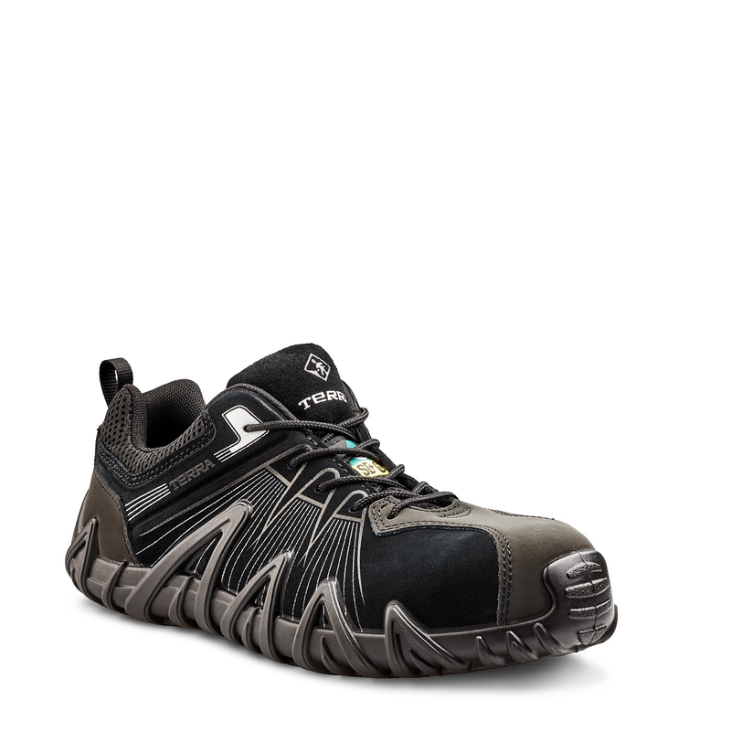 Men's Terra Spider X Low Composite Toe Athletic Safety Work Shoe - Black / Grey (4NPZBG) - Image 3