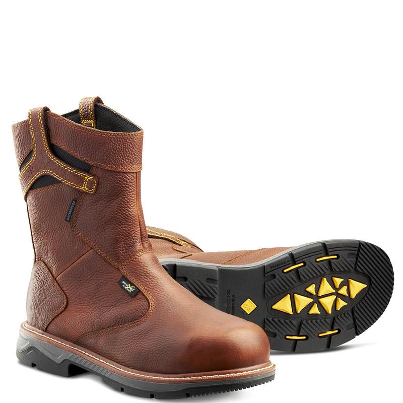 Men's Terra Patton Wellington Waterproof Aluminum Toe Pull-On Safety Work Boot with Internal Met Guard - Image 7